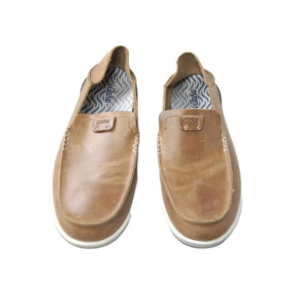 Olukai Kākaha Nia Leather Slip-On Shoes Men’s Size 11.5 Fox Brown Retail $130 main image 2